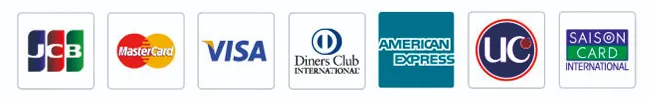 VISA、Master、DINERS、JCB、AMEX